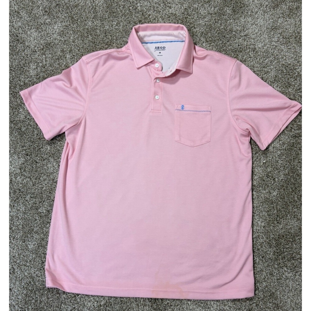 IZOD Saltwater Men's Polo, Candy Pink, Size Medium
